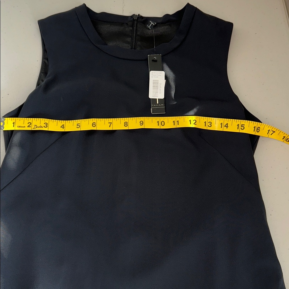 NWT TAHARY Black Omega Dress with Zipper Detail Sz 2. - Picture 8 of 16